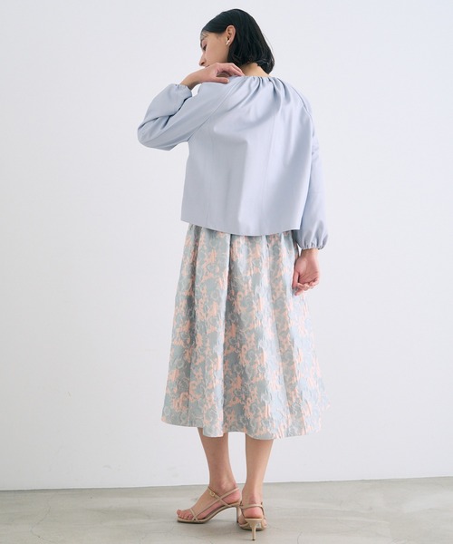 ANAYI（アナイ）の「ライトラムレザーギャザーブルゾン（ブルゾン・レディース・ライトブルー/イエロー・38/36/34）」の10枚目の写真