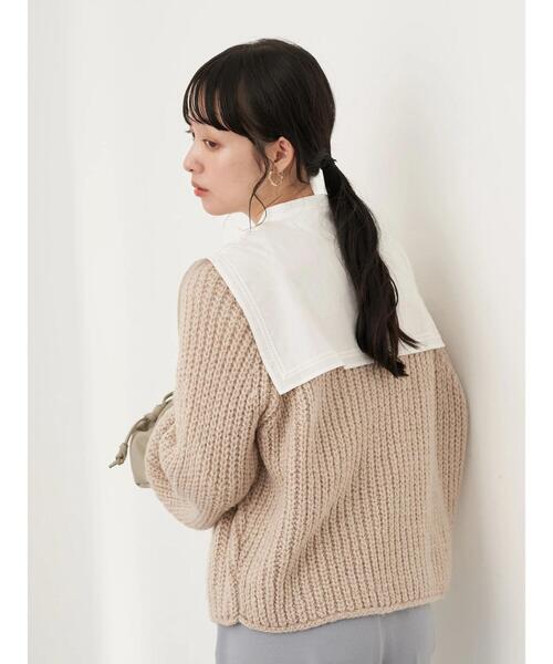 earth music&ecology（アースミュージックアンドエコロジー）の「ふんわりボリューム袖プルオーバー＊（ニット/セーター・レディース・ライトベージュ/イエロー/サックスブルー/ピンク・FREE）」の17枚目の写真