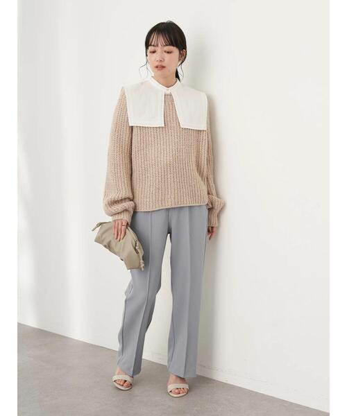 earth music&ecology（アースミュージックアンドエコロジー）の「ふんわりボリューム袖プルオーバー＊（ニット/セーター・レディース・ライトベージュ/イエロー/サックスブルー/ピンク・FREE）」の19枚目の写真