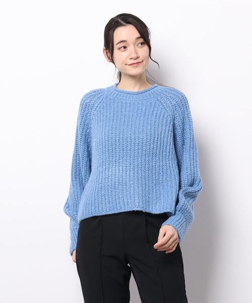 earth music&ecology（アースミュージックアンドエコロジー）の「ふんわりボリューム袖プルオーバー＊（ニット/セーター・レディース・ライトベージュ/イエロー/サックスブルー/ピンク・FREE）」の7枚目の写真