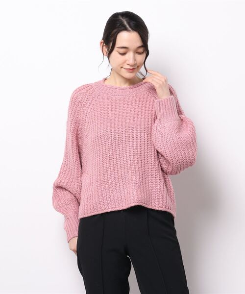 earth music&ecology（アースミュージックアンドエコロジー）の「ふんわりボリューム袖プルオーバー＊（ニット/セーター・レディース・ライトベージュ/イエロー/サックスブルー/ピンク・FREE）」の10枚目の写真