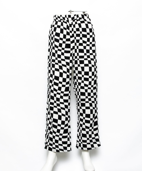 AS KNOW AS PINKY（アズノゥアズピンキー）の「ゆらり流れチェッカーパンツ（その他パンツ・レディース・ブラック系/グリーン系・FREE）」の3枚目の写真