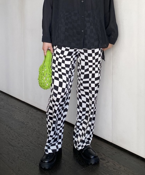 AS KNOW AS PINKY（アズノゥアズピンキー）の「ゆらり流れチェッカーパンツ（その他パンツ・レディース・ブラック系/グリーン系・FREE）」の11枚目の写真