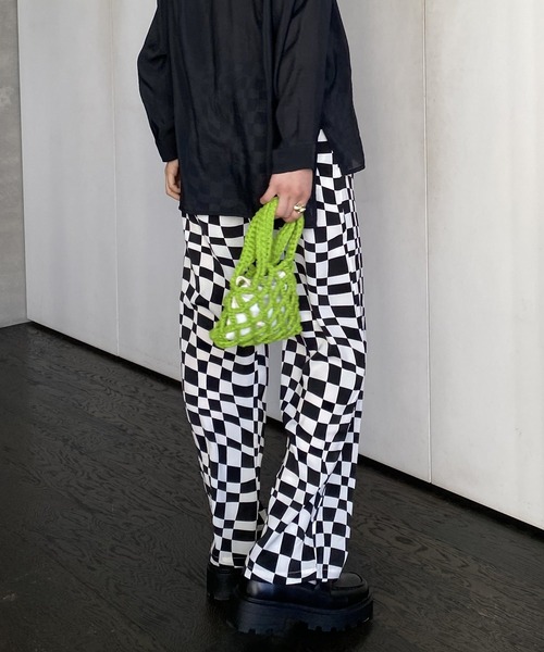AS KNOW AS PINKY（アズノゥアズピンキー）の「ゆらり流れチェッカーパンツ（その他パンツ・レディース・ブラック系/グリーン系・FREE）」の13枚目の写真