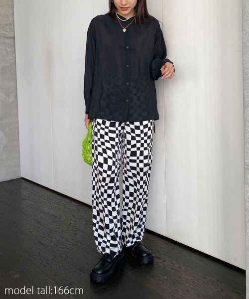 AS KNOW AS PINKY（アズノゥアズピンキー）の「ゆらり流れチェッカーパンツ（その他パンツ・レディース・ブラック系/グリーン系・FREE）」の14枚目の写真