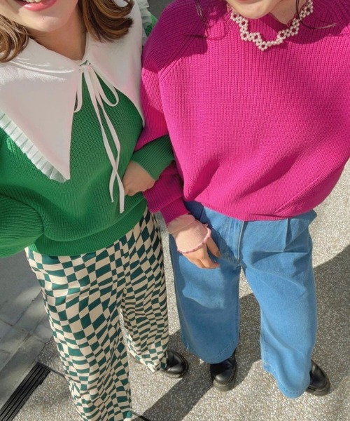 AS KNOW AS PINKY（アズノゥアズピンキー）の「ゆらり流れチェッカーパンツ（その他パンツ・レディース・ブラック系/グリーン系・FREE）」の17枚目の写真