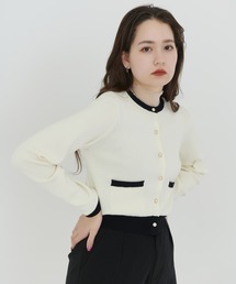 TINA：JOJUN | バイカラー ニットカーディガン TINA：JOJUN(カーディガン/ボレロ)