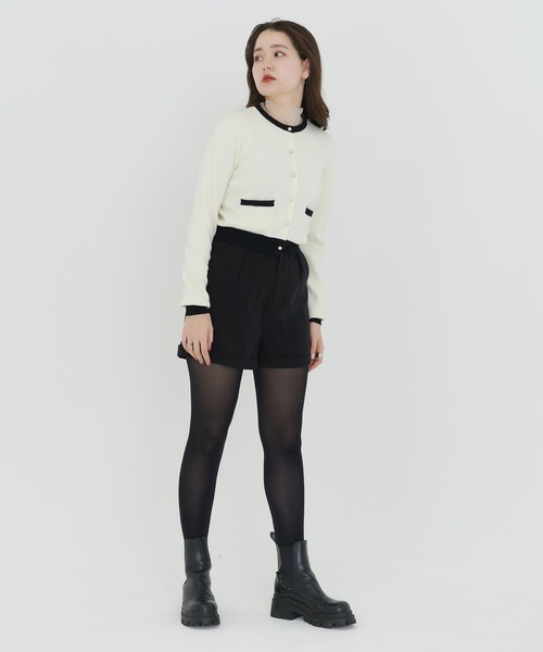 TINA：JOJUN（ティーナジョジュン）の「バイカラー ニットカーディガン TINA：JOJUN（カーディガン/ボレロ・レディース・ホワイト/ネイビー・M）」の9枚目の写真