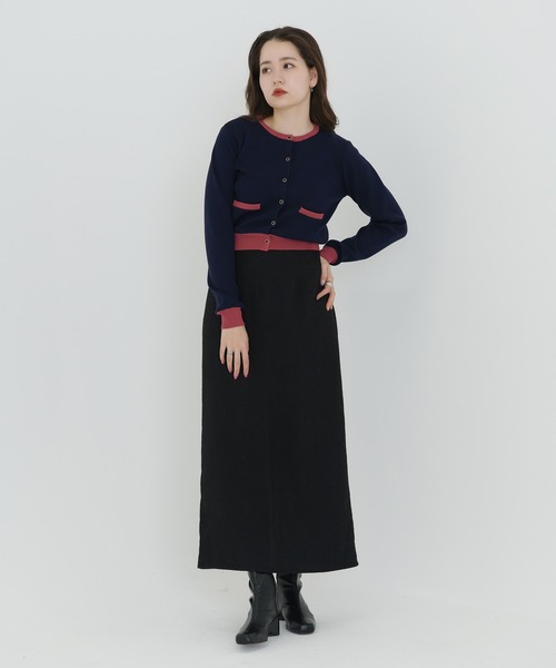 TINA：JOJUN（ティーナジョジュン）の「バイカラー ニットカーディガン TINA：JOJUN（カーディガン/ボレロ・レディース・ホワイト/ネイビー・M）」の17枚目の写真