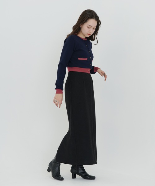 TINA：JOJUN（ティーナジョジュン）の「バイカラー ニットカーディガン TINA：JOJUN（カーディガン/ボレロ・レディース・ホワイト/ネイビー・M）」の19枚目の写真