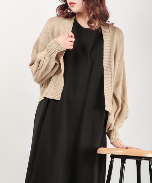 EACH.（イーチ）の「EACH バックスリットリボンカーディガン（カーディガン/ボレロ・レディース・グレー/ライム/ベージュ・FREE）」の12枚目の写真