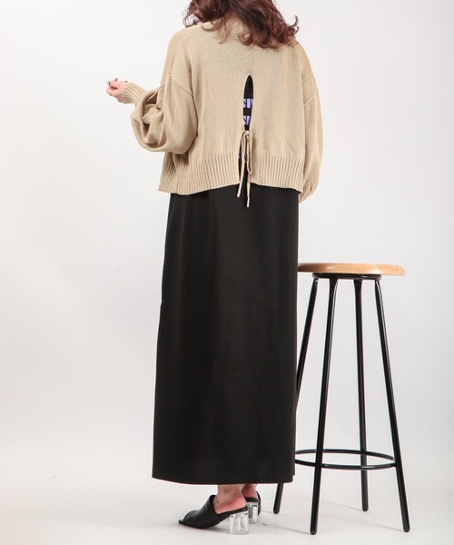 EACH.（イーチ）の「EACH バックスリットリボンカーディガン（カーディガン/ボレロ・レディース・グレー/ライム/ベージュ・FREE）」の15枚目の写真