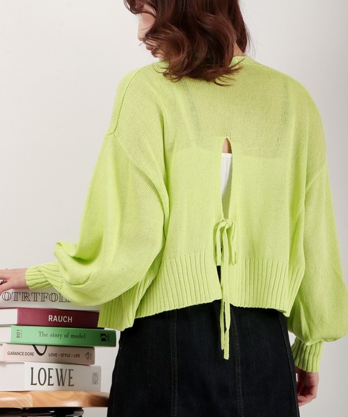 EACH.（イーチ）の「EACH バックスリットリボンカーディガン（カーディガン/ボレロ・レディース・グレー/ライム/ベージュ・FREE）」の19枚目の写真