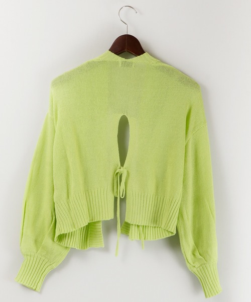 EACH.（イーチ）の「EACH バックスリットリボンカーディガン（カーディガン/ボレロ・レディース・グレー/ライム/ベージュ・FREE）」の20枚目の写真