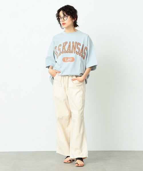 Lee（リー）の「Lee/リー　イージーペインターパンツ（スラックス・レディース・ライトブルー/アイボリー/ワンウォッシュ/ネイビー/ベージュ/グレー/ボルドー/ブルー系その他/ブラック・SMALL/MEDIUM/LARGE）」の19枚目の写真