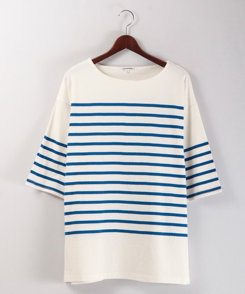 SUGGESTION(サジェッション)の「SUGGESTION ヘビーウエイトパネル切替ボーダーバスクシャツ(Tシャツ/カットソー・メンズ・グリーン/ブラック/ブルー/その他2/レッド/その他1・M/L)」の14枚目の写真