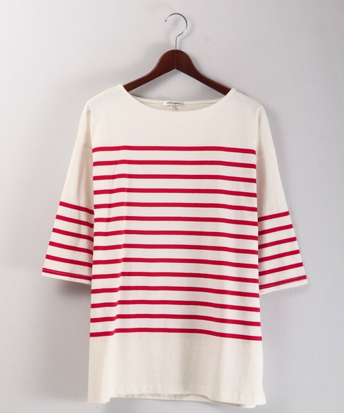 SUGGESTION(サジェッション)の「SUGGESTION ヘビーウエイトパネル切替ボーダーバスクシャツ(Tシャツ/カットソー・メンズ・グリーン/ブラック/ブルー/その他2/レッド/その他1・M/L)」の13枚目の写真