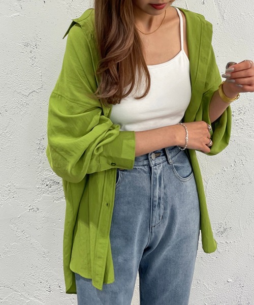 apres jour mignon（アプレジュールミニョン）の「カラーシャツ【ZOZOTOWN限定アイテム】（シャツ/ブラウス・レディース・ピンク/ブルー/グリーン/イエロー・X-LARGE/フリー）」の7枚目の写真