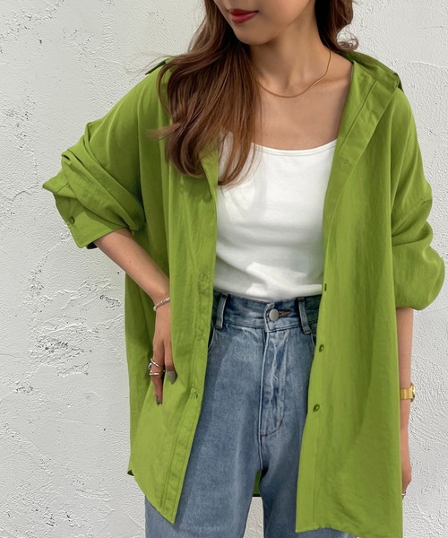 apres jour mignon（アプレジュールミニョン）の「カラーシャツ【ZOZOTOWN限定アイテム】（シャツ/ブラウス・レディース・ピンク/ブルー/グリーン/イエロー・X-LARGE/フリー）」の6枚目の写真