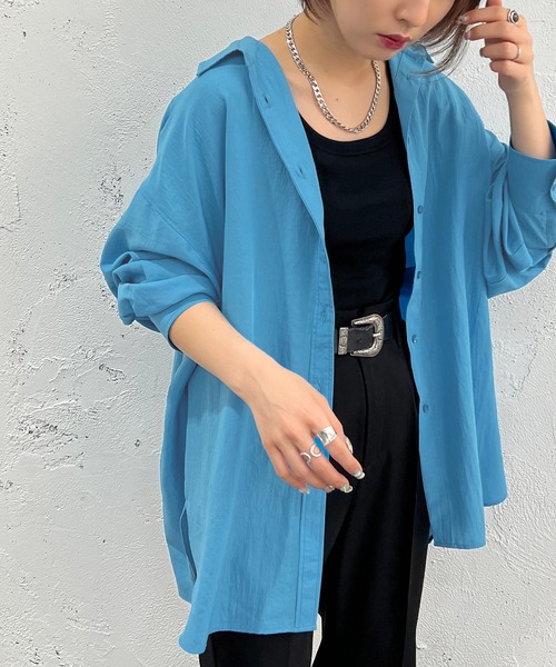 apres jour mignon（アプレジュールミニョン）の「カラーシャツ【ZOZOTOWN限定アイテム】（シャツ/ブラウス・レディース・ピンク/ブルー/グリーン/イエロー・X-LARGE/フリー）」の14枚目の写真