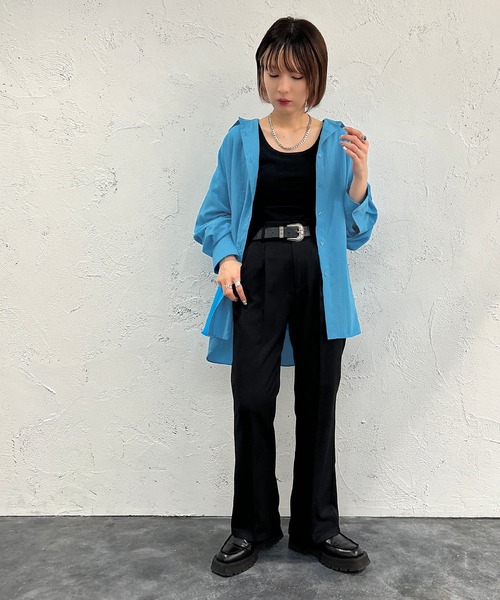 apres jour mignon（アプレジュールミニョン）の「カラーシャツ【ZOZOTOWN限定アイテム】（シャツ/ブラウス・レディース・ピンク/ブルー/グリーン/イエロー・X-LARGE/フリー）」の16枚目の写真