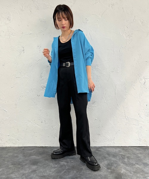 apres jour mignon（アプレジュールミニョン）の「カラーシャツ【ZOZOTOWN限定アイテム】（シャツ/ブラウス・レディース・ピンク/ブルー/グリーン/イエロー・X-LARGE/フリー）」の17枚目の写真