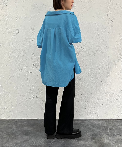 apres jour mignon（アプレジュールミニョン）の「カラーシャツ【ZOZOTOWN限定アイテム】（シャツ/ブラウス・レディース・ピンク/ブルー/グリーン/イエロー・X-LARGE/フリー）」の18枚目の写真