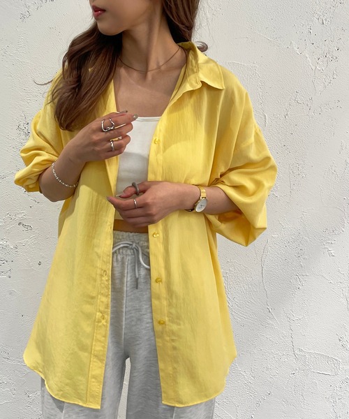 apres jour mignon（アプレジュールミニョン）の「カラーシャツ【ZOZOTOWN限定アイテム】（シャツ/ブラウス・レディース・ピンク/ブルー/グリーン/イエロー・X-LARGE/フリー）」の19枚目の写真