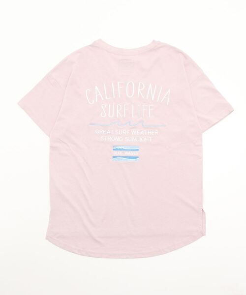 Mac-House(マックハウス)の「UNDERWRAPS アンダーラップス バックテール刺繍VネックTシャツ(Tシャツ/カットソー・レディース・ホワイト/チャコール/ピンク・フリー)」の6枚目の写真