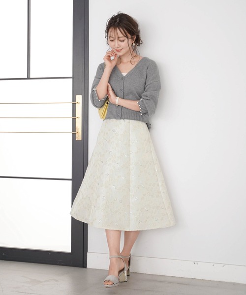 フラワー ジャガード Aライン Space スカート Le レーヴ Reve レーヴ Reve Le Reve Vaniller ル