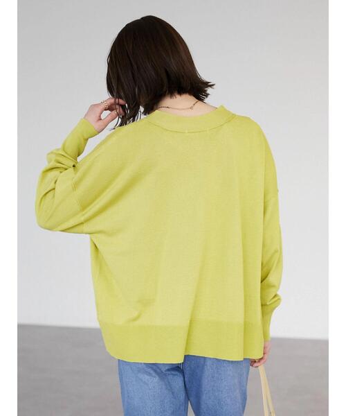 Green　Parks（グリーンパークス）の「洗える ショート丈ニットカーデ（カーディガン/ボレロ・レディース・チャコールグレー/オフホワイト/イエロー/オレンジ/グリーン・FREE）」の16枚目の写真