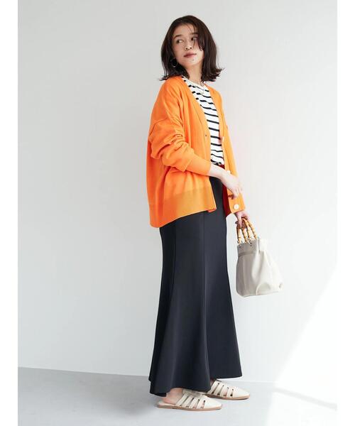 Green　Parks（グリーンパークス）の「洗える ショート丈ニットカーデ（カーディガン/ボレロ・レディース・チャコールグレー/オフホワイト/イエロー/オレンジ/グリーン・FREE）」の19枚目の写真