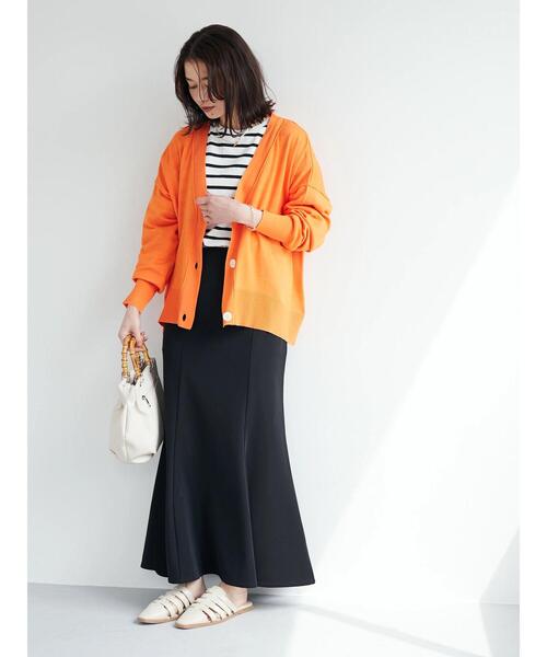 Green　Parks（グリーンパークス）の「洗える ショート丈ニットカーデ（カーディガン/ボレロ・レディース・チャコールグレー/オフホワイト/イエロー/オレンジ/グリーン・FREE）」の20枚目の写真