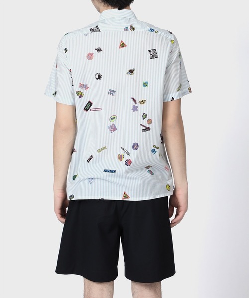 ポールスミス Paul Smith 半袖 シャツ 【M】 ボタンダウン 自転車柄 マルチカラーボタン 半袖シャツ（ネイビー） ｜ポール・スミス