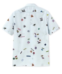 ポールスミス Paul Smith 半袖 シャツ 【M】 ボタンダウン 自転車柄 マルチカラーボタン 半袖シャツ（ネイビー） ｜ポール・スミス