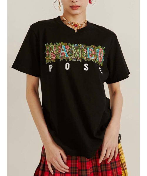 PAMEO POSE(パメオポーズ)の「Plant POSE T-shirts(Tシャツ/カットソー・レディース・ホワイト/ブラック/ベージュ・SMALL/LARGE)」の3枚目の写真