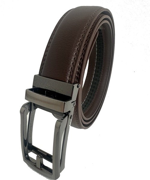 牛革ベルト 穴なし レザーベルト 本革 無段階 フリーサイズ 天然皮革