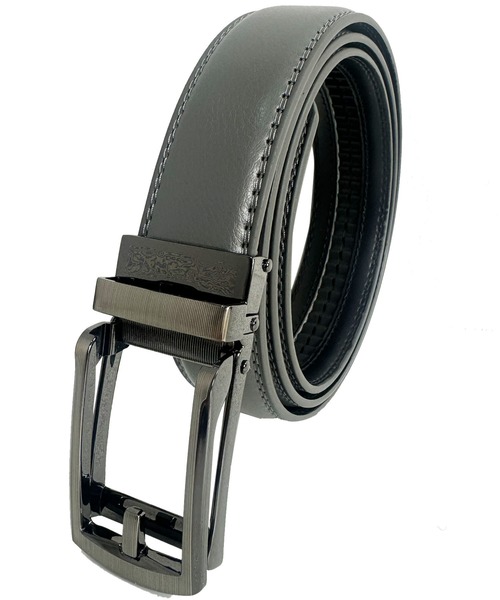 セール】牛革ベルト 穴なし レザーベルト 本革 無段階 フリーサイズ