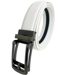 ホワイトカジュアルベルト 110cm ホワイト ゴールド ベルト メンズ カジュアル レザー ジャガー