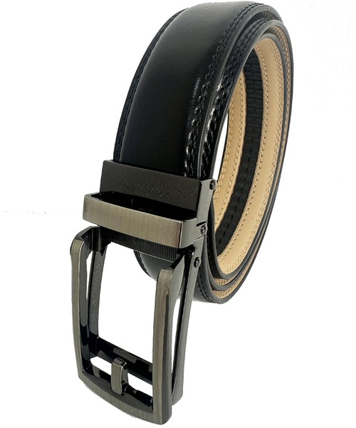 牛革ベルト 穴なし レザーベルト 本革 無段階 フリーサイズ 天然皮革