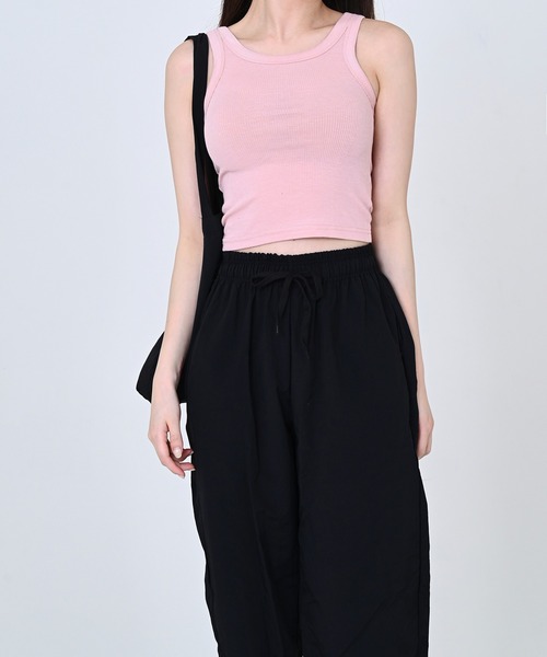 me+em select（ミームセレクト）の「細リブアメスリタンクトップ（タンクトップ・レディース・グレー/ピンク/アイボリー/ブラック/チャコールグレー・FREE）」の11枚目の写真