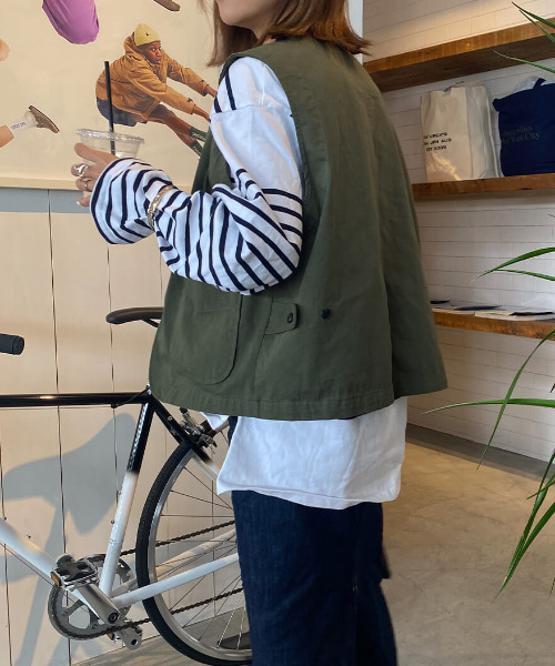 ISOOK（アイスー）の「Military gillet / ミリタリージレ（mako select）（その他アウター・レディース・カーキ・FREE）」の3枚目の写真