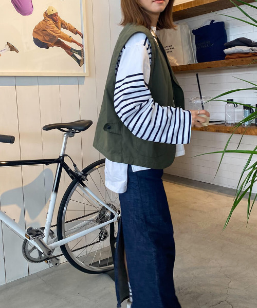 ISOOK（アイスー）の「Military gillet / ミリタリージレ（mako select）（その他アウター・レディース・カーキ・FREE）」の6枚目の写真