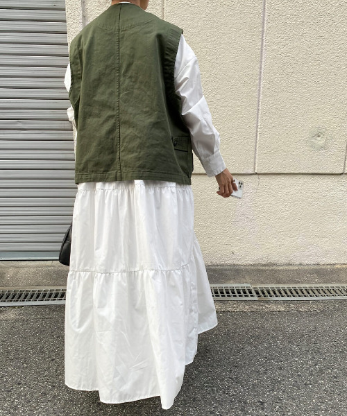 ISOOK（アイスー）の「Military gillet / ミリタリージレ（mako select）（その他アウター・レディース・カーキ・FREE）」の8枚目の写真