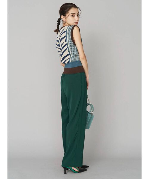 EVRIS（エヴリス）の「パターンミックスジャガードニットベスト（ニット/セーター・レディース・オレンジ/ブルー・FREE）」の3枚目の写真