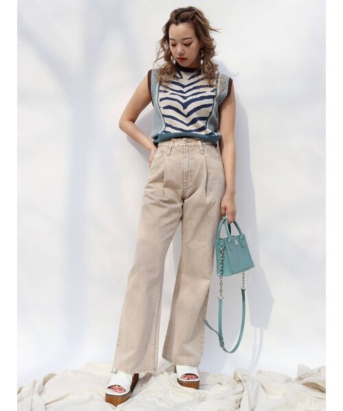 EVRIS（エヴリス）の「パターンミックスジャガードニットベスト（ニット/セーター・レディース・オレンジ/ブルー・FREE）」の20枚目の写真