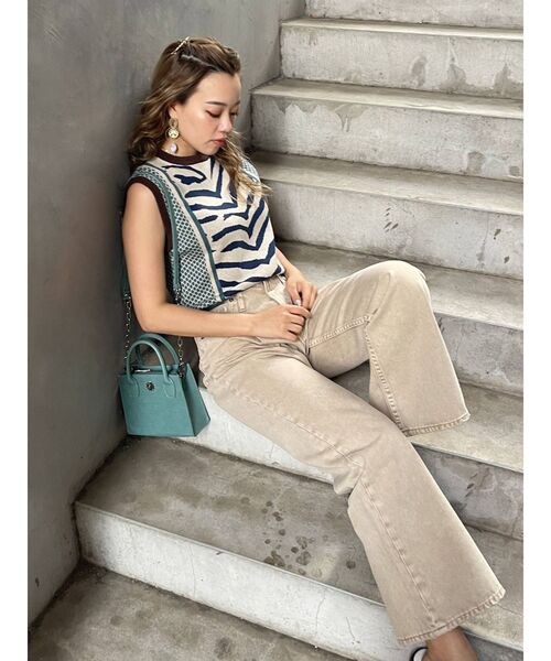 EVRIS（エヴリス）の「パターンミックスジャガードニットベスト（ニット/セーター・レディース・オレンジ/ブルー・FREE）」の17枚目の写真