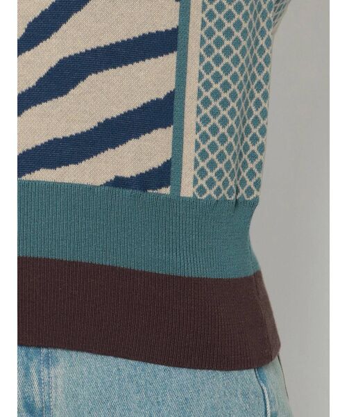 EVRIS（エヴリス）の「パターンミックスジャガードニットベスト（ニット/セーター・レディース・オレンジ/ブルー・FREE）」の21枚目の写真