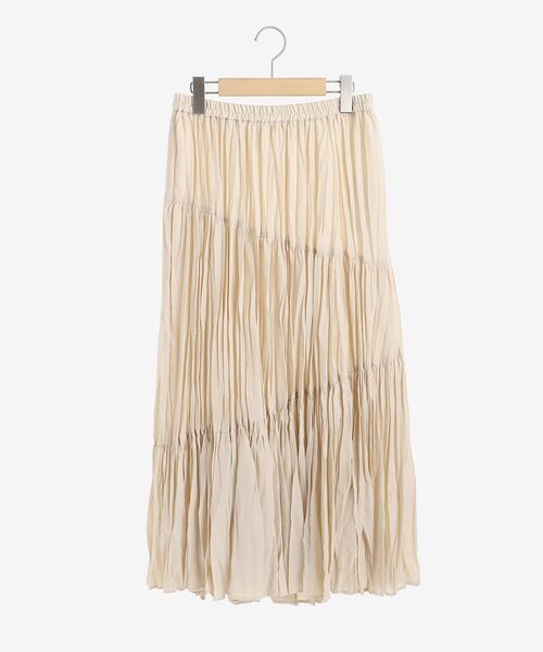 le.coeur blanc（ルクールブラン）の「プリーツティアードロングスカート（スカート・レディース・グリーン/ブラック/アイボリー・38）」の5枚目の写真