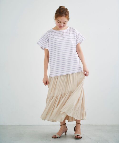 le.coeur blanc（ルクールブラン）の「プリーツティアードロングスカート（スカート・レディース・グリーン/ブラック/アイボリー・38）」の11枚目の写真